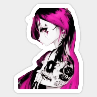 Anime Emo Rebel Girl Sticker